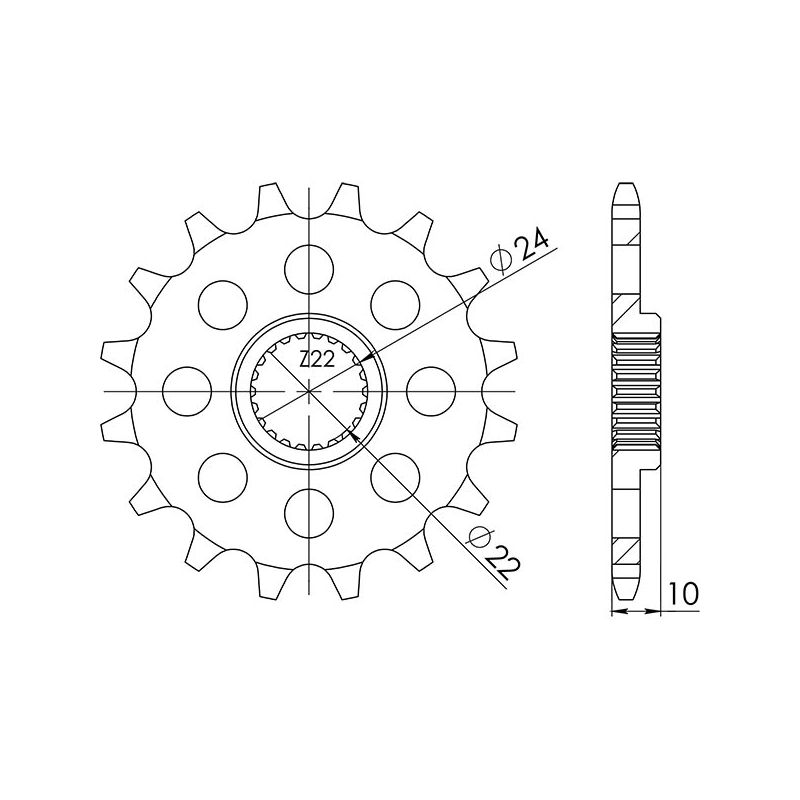 546130116 PIGNONE S+2 AC P520-D16 SGR - SPROCKETS APRILIA Pegaso / Cube / IE 650 01/04  SGR -