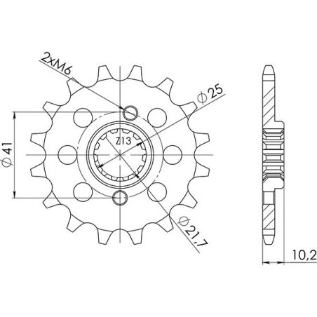 542050915 PIGNONE S+2 AC P520-D15 SGR - SPROCKETS APRILIA Pegaso Strada 660 05/11  SGR - SPROCKETS
