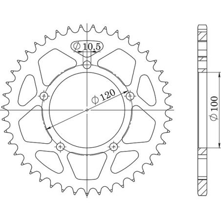 CORONA S AC P525-D46 SGR - SPROCKETS  APRILIA Dorsoduro (SMC00/SM000/SMA00) 750 08/16