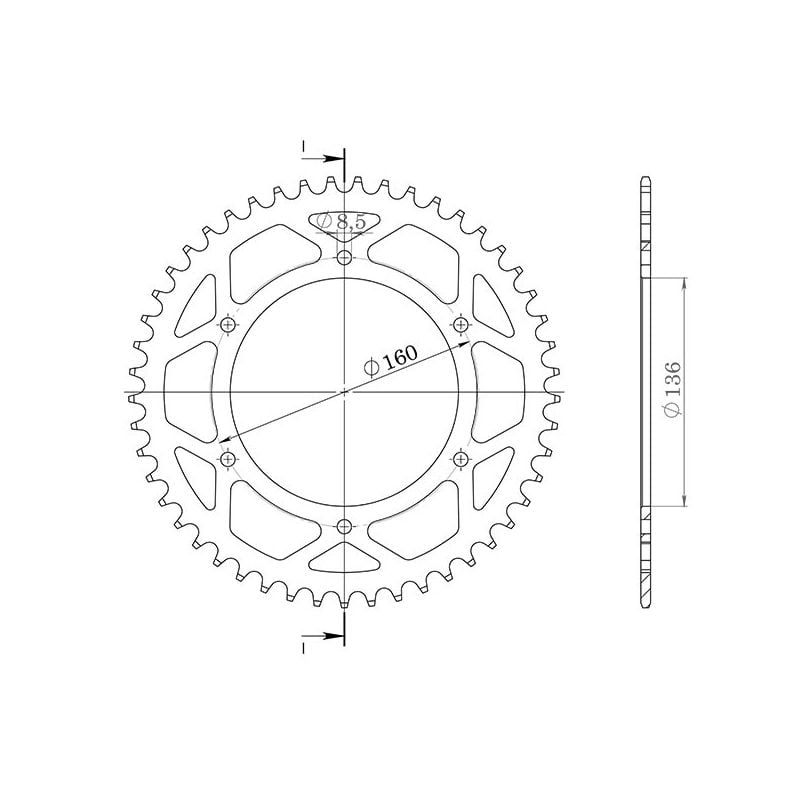 CORONA S AC P525-D45 SGR - SPROCKETS  APRILIA ETV Caponord Rally Raid 1000 03/04