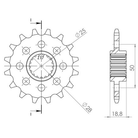 PIGNONE S AC P525-D17 SGR - SPROCKETS  APRILIA RSV R Tuono Racing / Factory (RPB06/RPB09) 1000 04/05