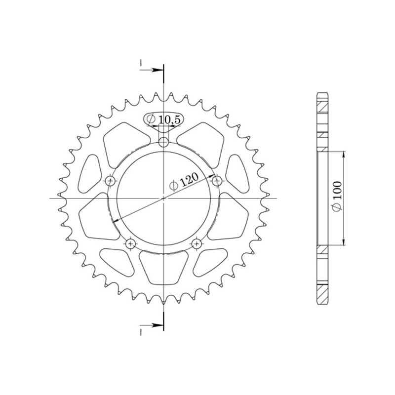 CORONA S+2 AL P525-D44 SGR - SPROCKETS  APRILIA Tuono V4 R - APRC 1000 11/14