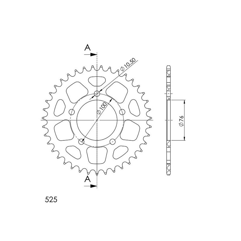 CORONA S AL P525-D41 SGR - SPROCKETS  BENELLI Tornado Tre LE, RS 900 02/06
