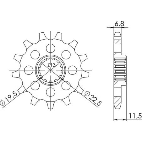 PIGNONE S+2 AC P428-D16 SGR - SPROCKETS  BETAMOTOR Alp 4T 125 01/03