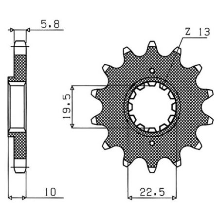 PIGNONE S AC P520-D13 SGR - SPROCKETS  BETAMOTOR Alp 4T 200 03/09