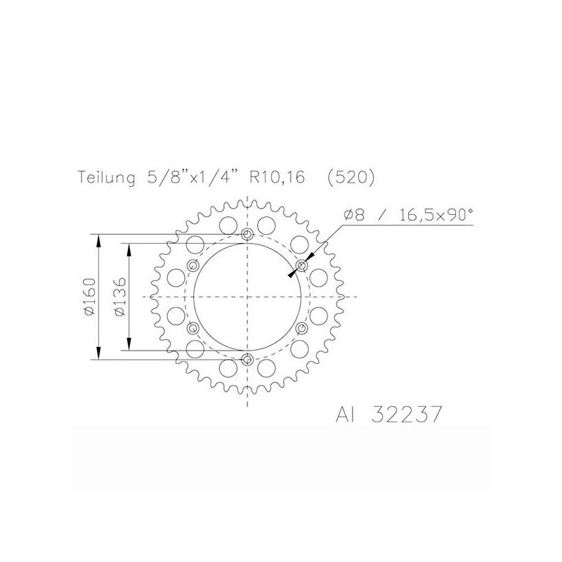 CORONA S AL P520-D48 SGR - SPROCKETS  BETAMOTOR Alp 4T 200 10/12