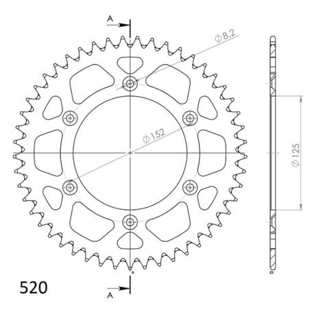CORONA S+2 AL P520-D51 SGR - SPROCKETS 8000:51 BETAMOTOR RR Enduro 2T (Mot.BETA) 250 18/21