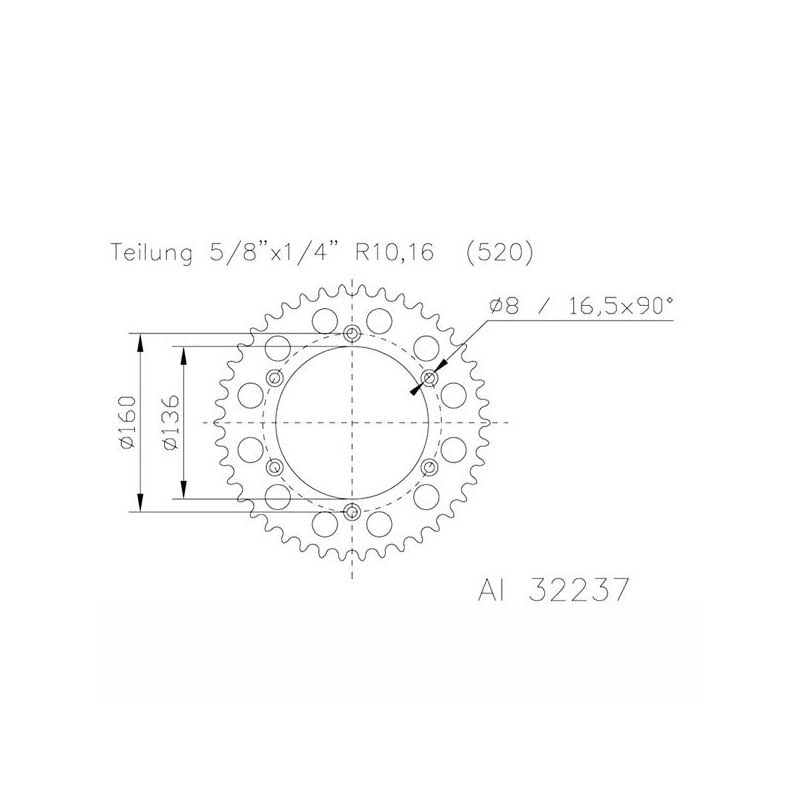CORONA S AL P520-D48 SGR - SPROCKETS  BETAMOTOR ALP 4.0 4T 350 10/11
