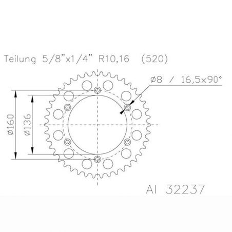 CORONA S AL P520-D48 SGR - SPROCKETS  BETAMOTOR ALP 4.0 4T 350 10/11