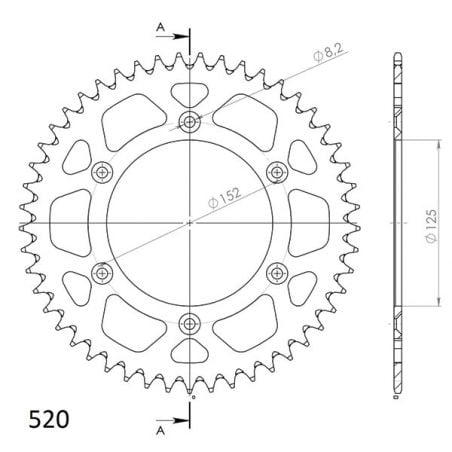 CORONA S+2 AL P520-D51 SGR - SPROCKETS 8000:51 BETAMOTOR RR Enduro (Mot.BETA) 390 15/15