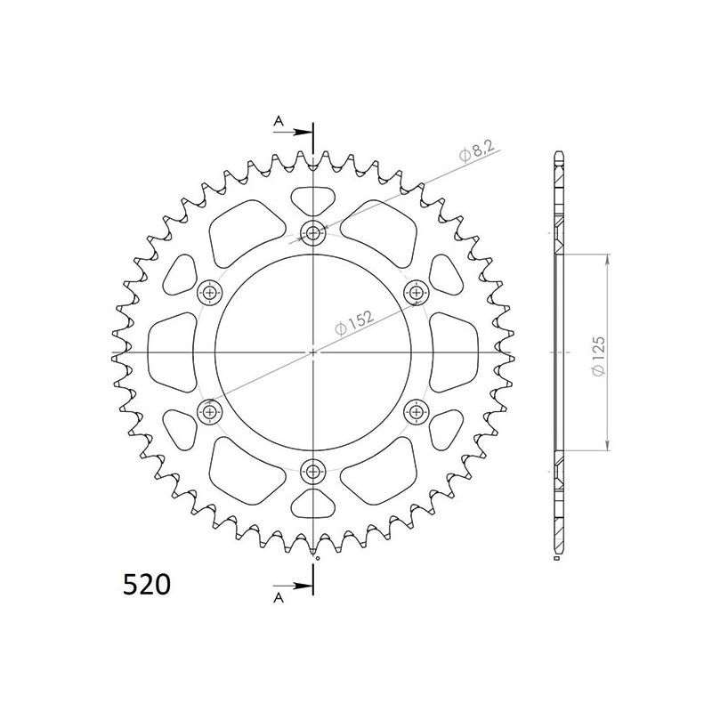 CORONA S AL P520-D48 SGR - SPROCKETS 8000:48 BETAMOTOR RR Enduro (Mot.BETA) 450 13/14