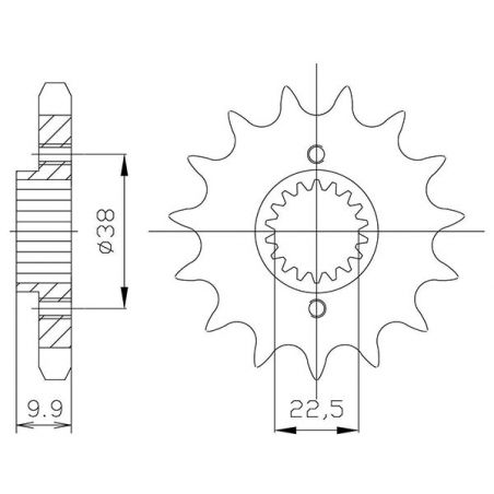 540051315 PIGNONE S+2 AC P520-D15 SGR - SPROCKETS BMW G X 450 08/12  SGR - SPROCKETS