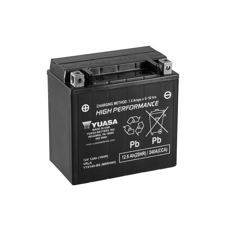 BATTERIA YUASA YTX14H-BS(WC) BMW F GS (K72) (MOZZO FORI Ø 10,5) 650 09/12