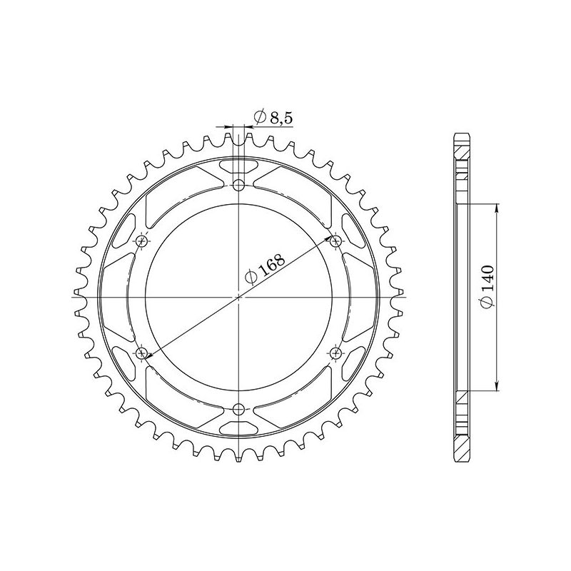 CORONA S AC P525-D41 SGR - SPROCKETS  BMW F GS (K72) (MOZZO FORI Ø 8,5) 650 08/08