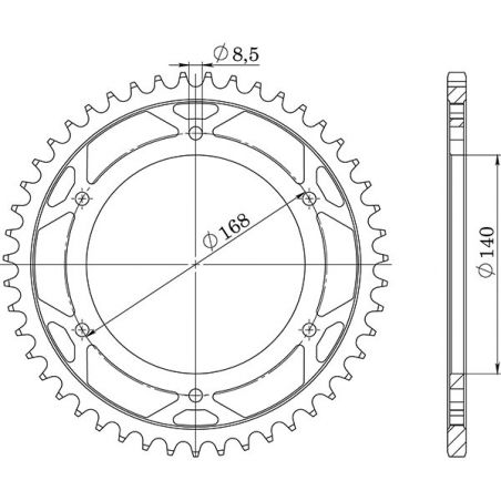 CORONA S AC P525-D42 SGR - SPROCKETS  BMW F GS (K72) (MOZZO FORI Ø 8,5) 800 06/08