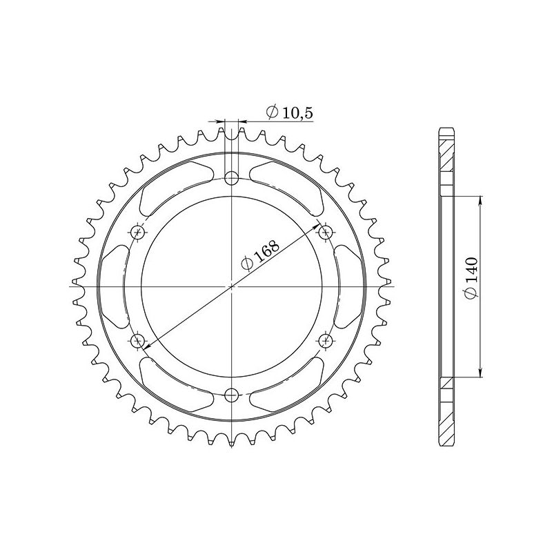 CORONA S AC P525-D47 SGR - SPROCKETS  BMW F R (K73) (MOZZO FORI Ø 10,5) 800 15/19