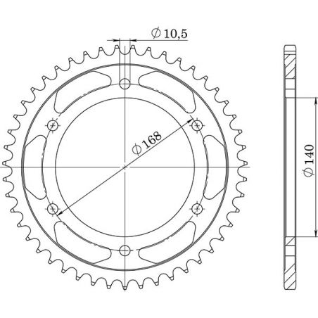 CORONA S AC P525-D47 SGR - SPROCKETS  BMW F R (K73) (MOZZO FORI Ø 10,5) 800 15/19