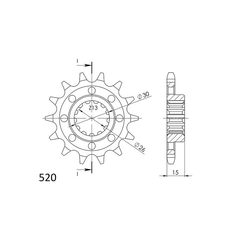 546180117 PIGNONE R+2 AC P520-D17 SGR - SPROCKETS BMW M RR ABS DTC 1000 21/21  SGR - SPROCKETS