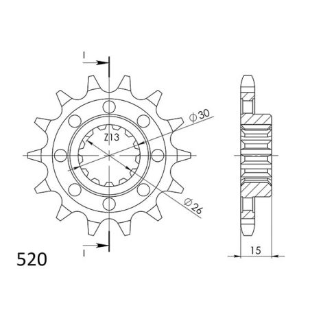 546180117 PIGNONE R+2 AC P520-D17 SGR - SPROCKETS BMW M RR ABS DTC 1000 21/21  SGR - SPROCKETS