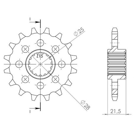 546180017 PIGNONE S+2 AC P525-D17 SGR - SPROCKETS BMW S XR (K49) 1000 15/21  SGR - SPROCKETS