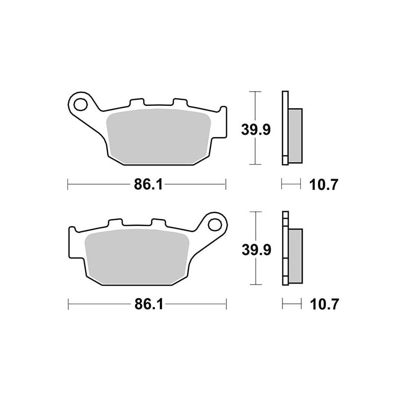 PASTIGLIA FRENO POST. SBS 161HM BUELL M2 Cyclone 1200 97/00