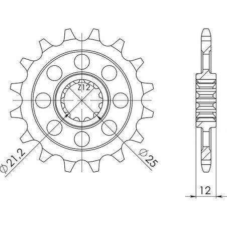 546430213 PIGNONE S+2 AC P520-D13 SGR - SPROCKETS CAGIVA WMX 125 89/92  SGR - SPROCKETS