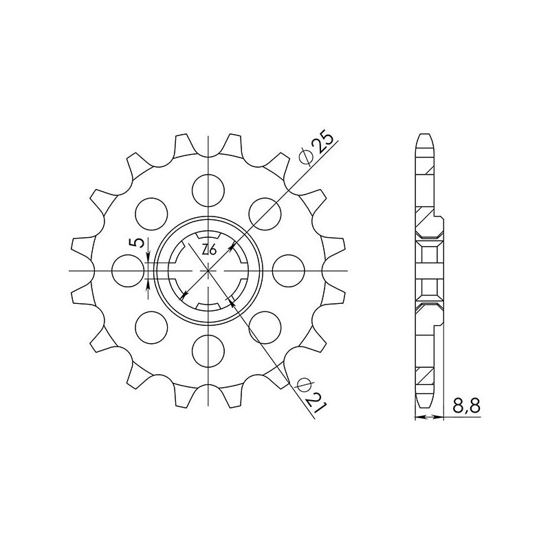 542430214 PIGNONE S+2 AC P520-D14 SGR - SPROCKETS CAGIVA WMX 250 88/88  SGR - SPROCKETS