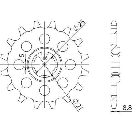 542430214 PIGNONE S+2 AC P520-D14 SGR - SPROCKETS CAGIVA WMX 250 88/88  SGR - SPROCKETS