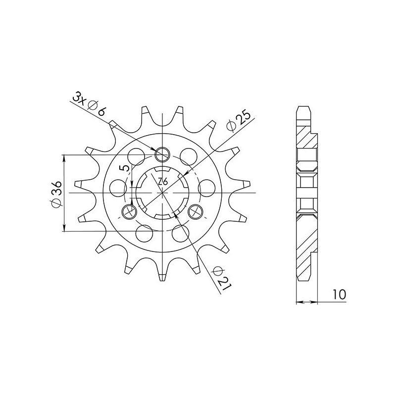 PIGNONE S AC P520-D16 SGR - SPROCKETS  CAGIVA T4E 350 86/91