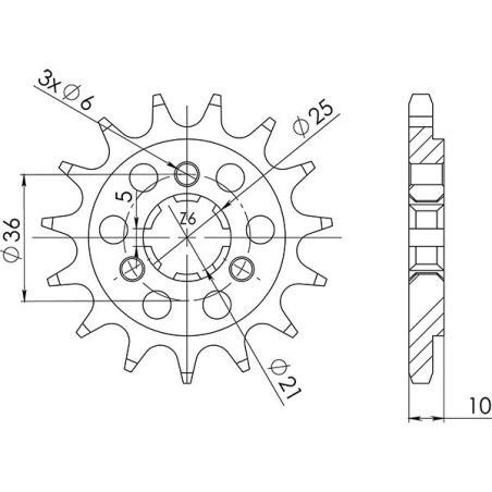 PIGNONE S AC P520-D16 SGR - SPROCKETS  CAGIVA T4E 350 86/91