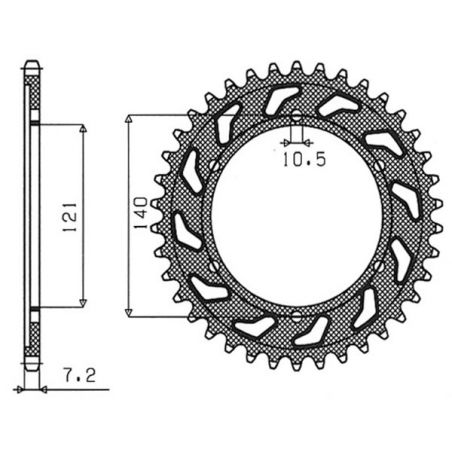 CORONA S AC P525-D45 SGR - SPROCKETS  CAGIVA Raptor 650 01/07