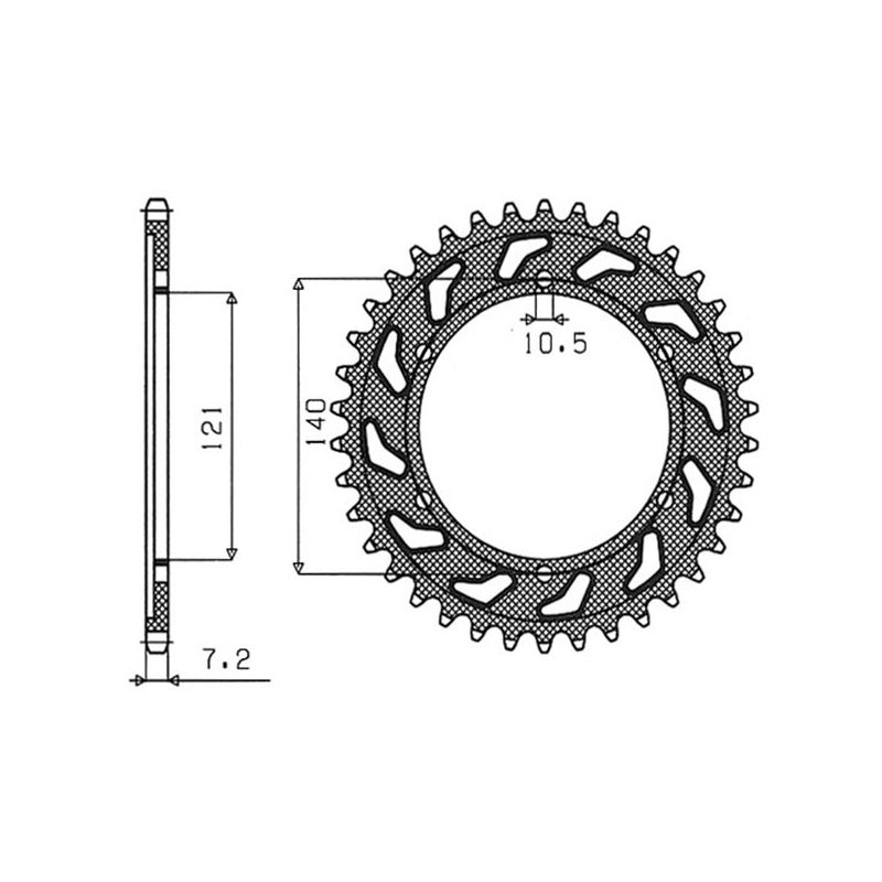 CORONA S AC P525-D45 SGR - SPROCKETS  CAGIVA V Raptor 650 01/07