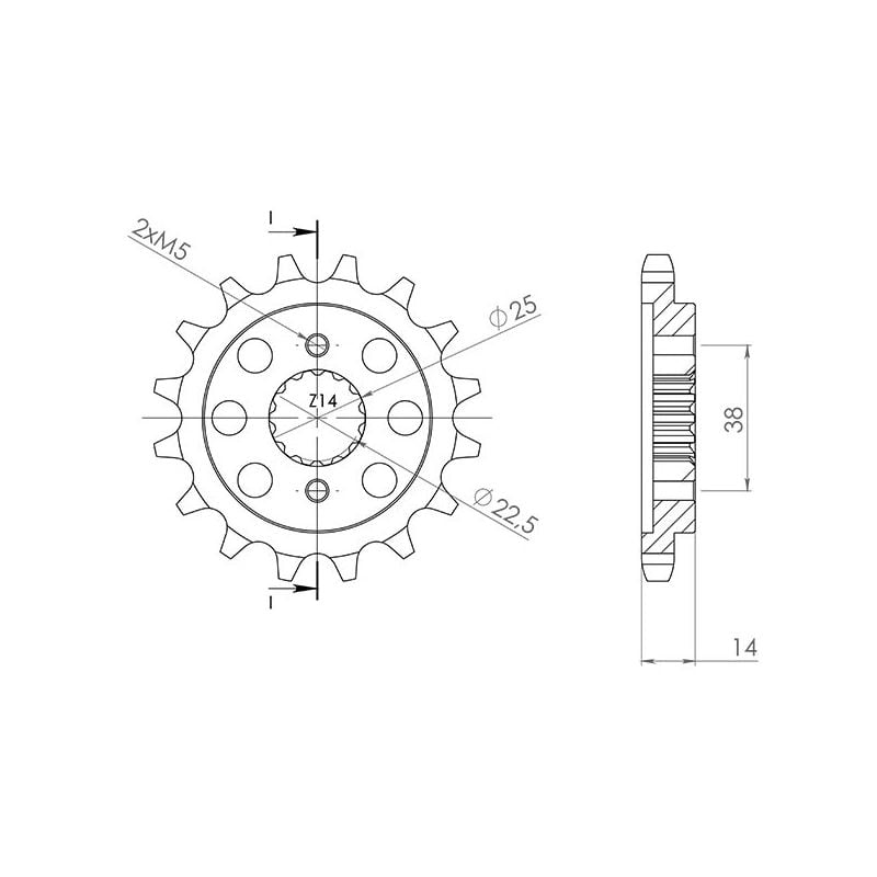 PIGNONE S+2 AC P530-D15 SGR - SPROCKETS  CAGIVA Elefant / Elefant I.E. 900 89/90