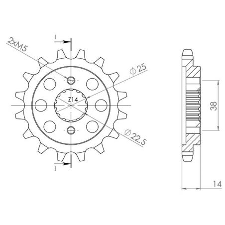PIGNONE S+2 AC P530-D15 SGR - SPROCKETS  CAGIVA Elefant / Elefant I.E. 900 89/90