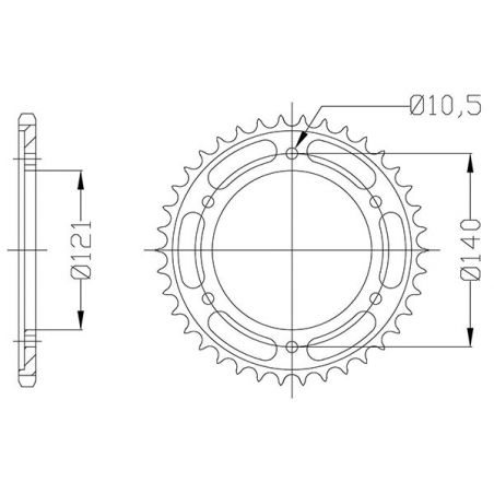 CORONA S AC P530-D40 SGR - SPROCKETS  CAGIVA Raptor / V Raptor 1000 00/05