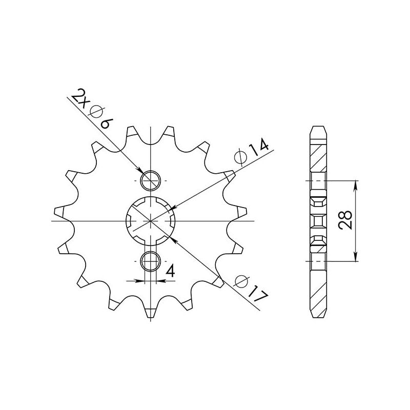 PIGNONE S+2 AC P420-D13 SGR - SPROCKETS  DERBI GPR R 50 97/00