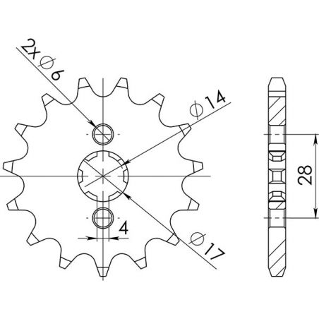 PIGNONE S+2 AC P420-D13 SGR - SPROCKETS  DERBI GPR R 50 97/00