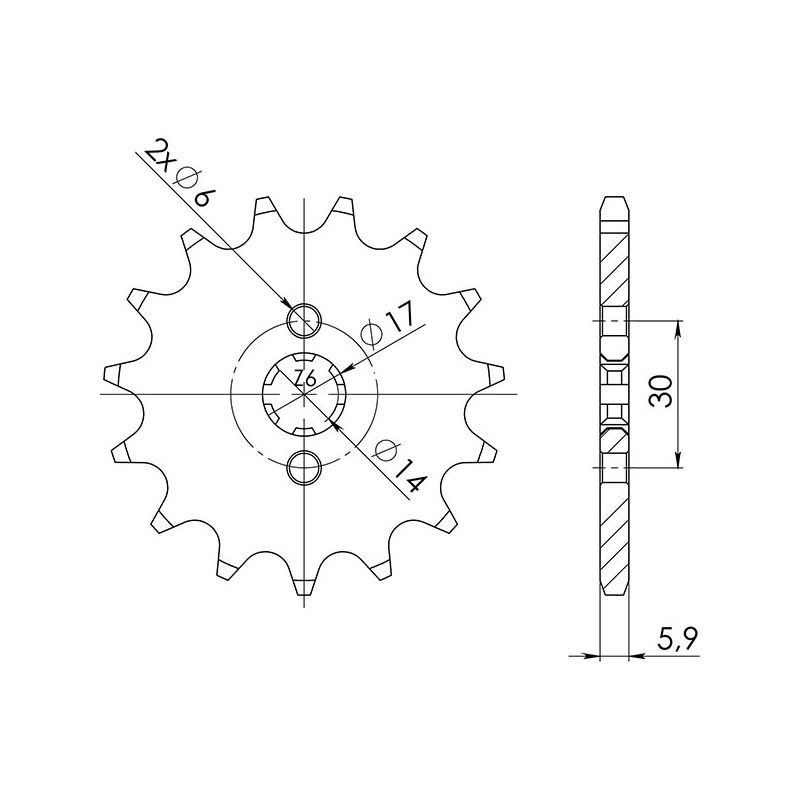 PIGNONE S+2 AC P420-D11 SGR - SPROCKETS  DERBI Senda R DRD PRO E2 (SA1A1A) 50 05/12