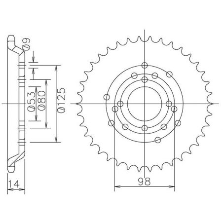 CORONA S AC P420-D53 SGR - SPROCKETS  DERBI Senda SM Black Edition (SR3A1A) 50 03/03
