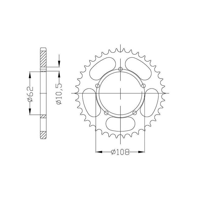 CORONA S AC P428-D50 SGR - SPROCKETS  DERBI GPR (GS1A1A) 125 04/09
