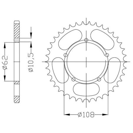 CORONA S AC P428-D50 SGR - SPROCKETS  DERBI GPR Nude (GS1A1B) 125 04/08