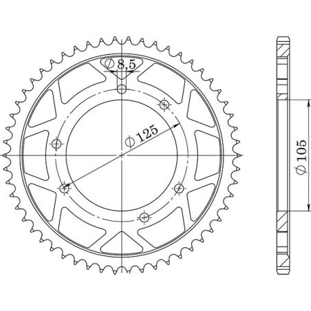 CORONA S AC P428-D54 SGR - SPROCKETS  DERBI Senda R Baja 4T (SC1D1A) 125 06/09