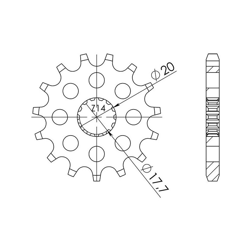 PIGNONE S AC P428-D14 SGR - SPROCKETS  DERBI Senda R Baja 4T (SC1E1A) 125 10/13