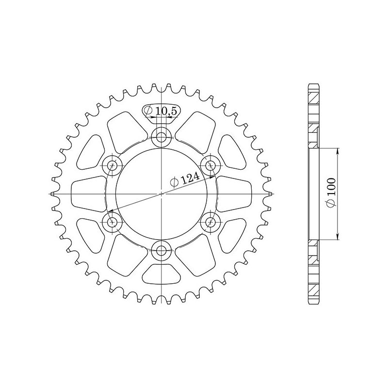 CORONA S+2 AC P520-D44 SGR - SPROCKETS  DUCATI Monster 695 07/08