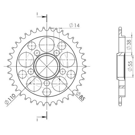 CORONA R AL P520-D38 SGR - SPROCKETS  DUCATI 748 SPS 748 98/99
