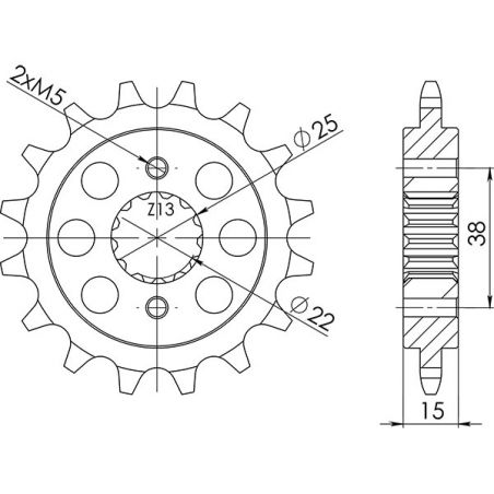 PIGNONE S AC P520-D15 SGR - SPROCKETS  DUCATI Sport Pantah Desmo 750 88/88