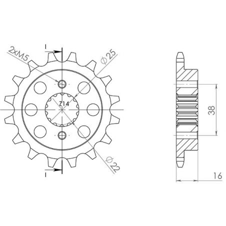 PIGNONE R+2 AC P520-D15 SGR - SPROCKETS  DUCATI Monster ABS 796 11/14