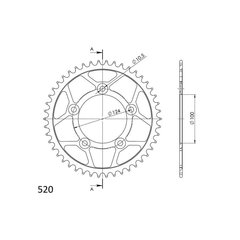 CORONA S AC P520-D46 SGR - SPROCKETS  DUCATI Scrambler Desert Sled (Ruote Raggi) 800 17/20
