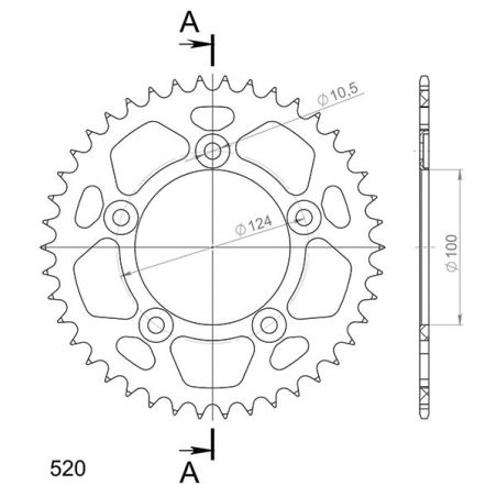 CORONA S AL P520-D46 SGR - SPROCKETS  DUCATI Scrambler Desert Sled (Ruote Raggi) 800 17/20