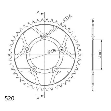 CORONA S AC P520-D46 SGR - SPROCKETS  DUCATI Scrambler Desert Sled (Ruote Raggi) 800 21/21